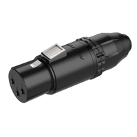 Vodotěsný konektor XLR F ROXTONE RX3FWP-BG, černý IP67 Vodotěsný konektor XLR F ROXTONE RX3FWP-BG, černý IP67